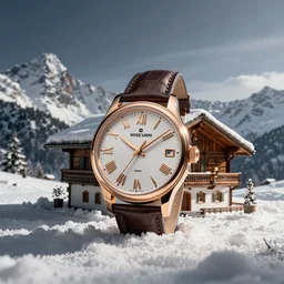 A watch that looks like a Swiss chalet