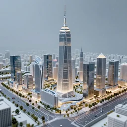 A A model of a futuristic city