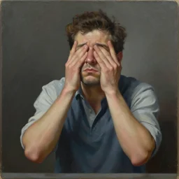 an award - winning masterpiece painting of a man getting ready to kill, by joan cornella, dark comedy, humor, satire, trending on artstation, featured on pixiv, detailed, hd,