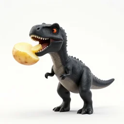 black dinosaur eat potato
