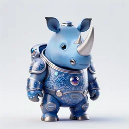 An adorable blue rhino wearing galactic battle armor, intricate artwork by Tooth Wu and beeple, greg rutkowski and artgerm and justin gerard, cinematic, hyper realism, high detail, octane render, unreal engine, 8k, Vibrant colors, Smooth gradients, High contrast, depth of field, aperture f2.8
