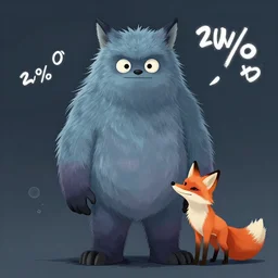 a monster, 3 0 % man, 3 0 % woman, 4 0 % fox