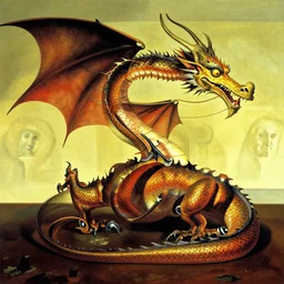 a dragon in a style of salvador dali