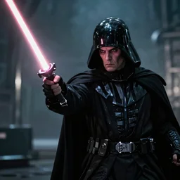 a action photography of a sith tapping to the power of the dark side