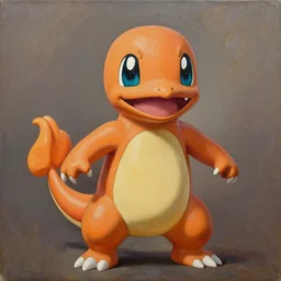 highly realistic charmander, oil on canvas, intricate, portrait, 8 k highly professionally detailed, hdr, cgsociety