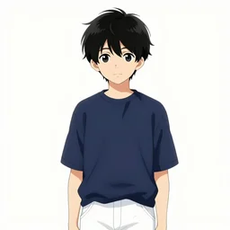 aesthetic portrait illustration of ryosuke takahashi with black hair, dark blue shirt and white pants, standing by his white glossy 1 9 9 0 mazda rx 7 fc on an empty highway at sunrise, cinematic lighting, initial d anime 1 0 8 0 p, 9 0 s anime aesthetic, volumetric lights, rule of thirds, unreal engine 5 render, pinterest wallpaper, trending on artstation