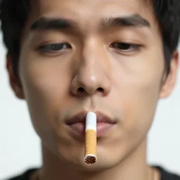 a cigarette with the face of a human