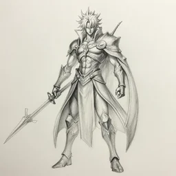 cloud strife final fantasy vitruvian man sketch