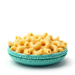 turquoise macaroni and cheese, clean 3d render, octane render, isolated on a pure white background, centered, entire object in frame, sharp focus, soft studio lighting