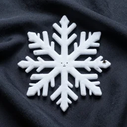 surreal photography silk snowflake with a tiny face