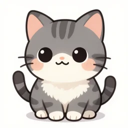kawaii greystriped cat looking cute, disney style, concept art, highly artstation, detailed, cartoon