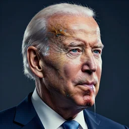 portrait of a intricate, abstract joe biden drooling, concept art, octane render, deviantart, cinematic, hyperrealism, iridescent accents, portrait photograph, nikon