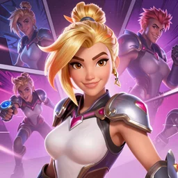 selfie of Ashe of overwatch character heartstone concept Blizzard pixar maya engine on stylized background splash comics global illumination lighting artstation lois van baarle, ilya kuvshinov, rossdraws