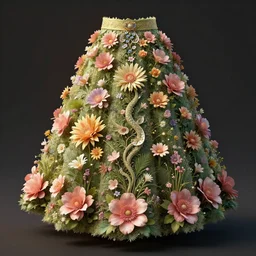 druid skirt made out of flowers, fantasy, detailed, high quality, trending on artstation, digital art