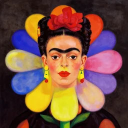 digital art of a happy flower, by frida kahlo, 4 k, ultra - hd, super - resolution