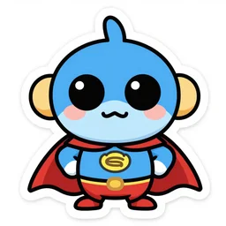 cute miss mascot a ‰ crapince a ‰ crapince corphish super hero sticker art, cronobreaker, beeple game icon