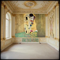 an empty room made of ivory and gold filigree, daguerreotype by edward hopper, by Bosch, by klimt, art noveau, highly detailed, strong lights, liminal, eerie, Bright pastel colors, octane render, 8k,