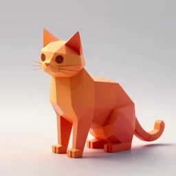 orange to red gradient low poly art of cat connecting lines