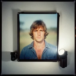 kodak portra 4 0 0, wetplate, flashlight, 8 5 mm carl zeiss, blueberry, award - winning colour portrait by britt marling : a sunlit 1 9 6 0 s stone cold steve austin, quadratic quadratic picture frames, haze, wallpaper, fog, no people