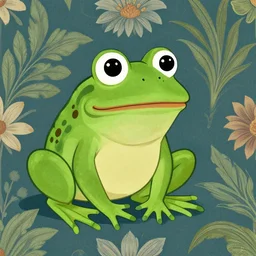 pepe the frog in william morris wallpaper