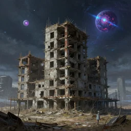 a beautiful detailed illustration of urbex unfinished building tundra by peter doig, azeroth universe tron futuristic water bladerunner 2 0 4 9 scumm bar alien thermal imaging uranus cgsociety sci - fi evil nightsky gem, archdaily, wallpaper, highly detailed, trending on artstation.