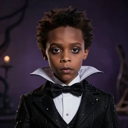 black boy in the style of tim burton