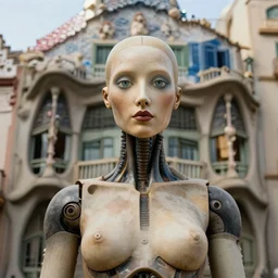 portrait of a female android by Antoni Gaudi and Sandra Chevrier