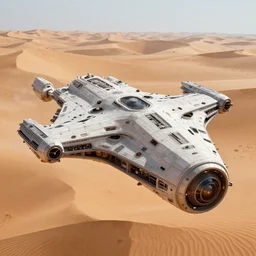 spaceship from the movie dune, 2 0 2 1 cinematic 4 k framegrab, intricate abstract spaceship floating detailed docking ports. flying above dunes