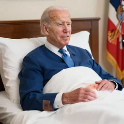 joe biden in bed with chicken pox giving a speech,