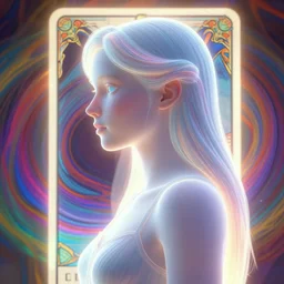 side portrait, imogen poots paladin, gloomhaven, soft, smooth, luminescent, art nouveau tarot, backlit glow, colorful swirly ripples, gaudy colors, aesthetic octane render, unreal engine, 8 k, by greg rutkowski, jesper ejsing!!, rhads, ilya kuvshinov, cushart krenz