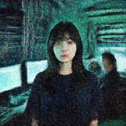 portrait of lain iwakura, background room full of cables and computers, bright displays, blue and green tones by yoshitoshi abe, ruan jia and joao ruas, atmospheric