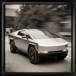 tintype photo of a futuristic car