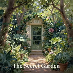 The Secret Garden, painting in the style by Greg Rutkowski