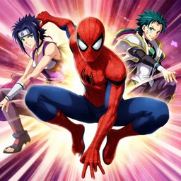 spiderman as anime character attacking full body high detailed pinterest hd crunchyroll anime opening action scene naruto jojo bizarre bleach