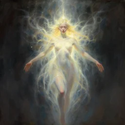 i am spirit embodied in light, atmospheric lighting. highly detailed digital painting, sharp focus, by bouguereau and beeple and ross tran, trending on artstation