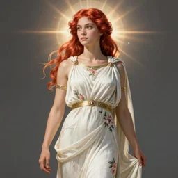 fully clothed cassandra the trojan prophetess, redgold hair, white floral chiton gown, greek mythology, william adolphe bouguereau, trending on artstation, character art, greek myth digital painting, concept art, smooth, sharp focus, illustration, art by artgerm and greg rutkowski, radiant light,