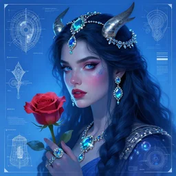 portrait of jewel 🌹 beastmaster in the style of Rob Lefield and Dan Mumford , trending on artstation, digital art,surrealism ,macro,blueprint ,vaporwave ,