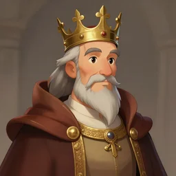 portrait of a medieval old king with a crown, artstation, elegant cartoon, highly detailed, digital painting, concept art, smooth, sharp focus, illustration, art by makoto shinkai, don bluth, michel ocelot, whalen, moebius, atey ghailan, yoshida