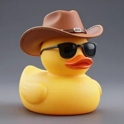 cowboy rubber duck dressed in a cowboy hat and sunglasses, studio photography, higly detailed, studio lighting, clear photo, professional, award - winning cowboy rubber duck, octane render, cinematic, smooth photo, pinhole photo