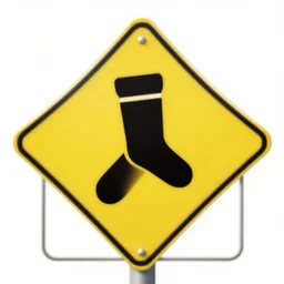 warning sign for wild socks