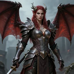 a ruthless beautiful woman dwarf paladin, 8 k, hyperrealistic, dragon slayer, hyperdetailed, fantasy portrait by laura sava
