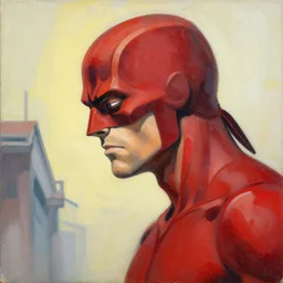 greg manchess portrait painting of daredevil, medium shot, asymmetrical, profile picture, organic painting, sunny day, matte painting, bold shapes, hard edges, street art, trending on artstation, by huang guangjian and gil elvgren and sachin teng