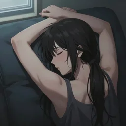exhausted woman trying to get up, straining, long shot, cinematic lighting, highly detailed, digital painting, by kentaro miura
