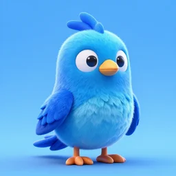mordekai (blue bird) blue background, furry, trending on devianart, 3d model, digital art, final fantasy xxii inspired