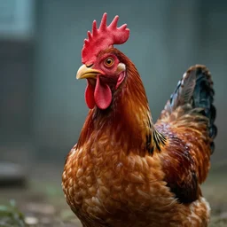 terminator chicken, digital art, cinematic