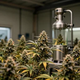 cannabis factory in slow motion