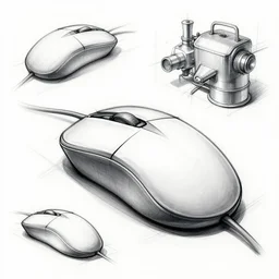 industrial design sketch. a mouse.