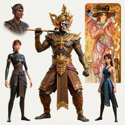 concept art, javanese gatotkaca, digital art by pixar, weta, wlop, ilya kuvshinov, rossdraws, artgerm, artstation, latex, anime, lioshs, mucha, detailed, 8 k