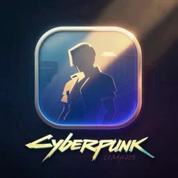 cyberpunk icon, mobile game style!