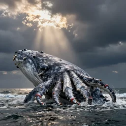 massive kraken washed ashore in south africa. production photograph.
